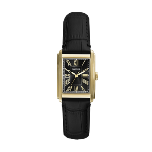 CARTIER BLACK GOLD STRAP WATCH